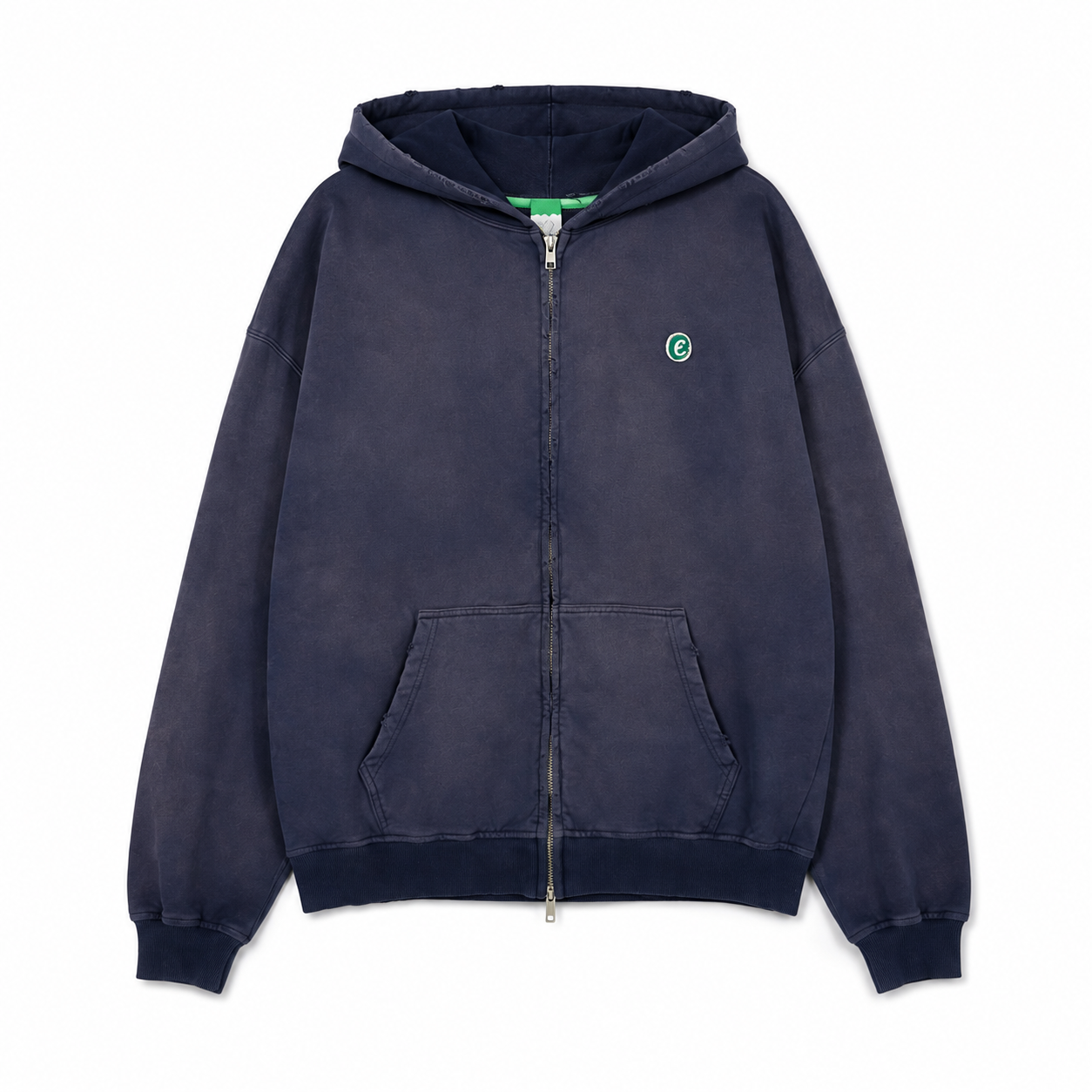 Capri Pri-Worn Zip Hoodie 'Washed Navy'