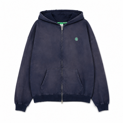 Capri Pri-Worn Zip Hoodie 'Washed Navy'